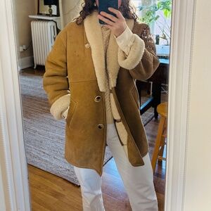 Genuine Suede 100% shearling wool vintage Eddie Bauer Coat